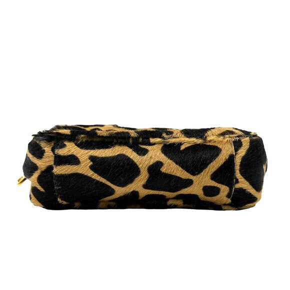 PRADA Vintage Logo Pony Hair Giraffe Crossbody Mini Bag Camel Brown [105915] - Picture 8 of 13